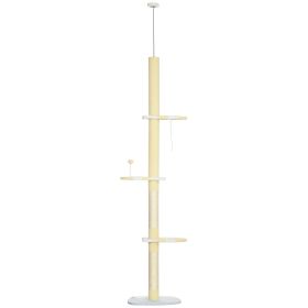 4-Tier Floor to Ceiling Cat Tree Height Adjustable 87 -103 Inch