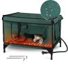 Waterproof Heated Cat Houseõtdoor Weatherproof Insulated Kitty Shelter Feral Cat Heating Bed with Heating Pad Anti-Chew Cord 2 Doors 3 Windows for I