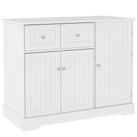 Cat Litter Box Enclosure with Drawers, Storage, Anti-tip Kit, 39" x 18" x 31.5", White