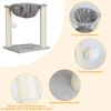 Cat Play Tower Bed Fuzzy Kitten Scratching Post w/Hammock Pet Lounge Furniture For Climbing Playing Relaxing Sleeping