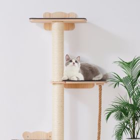 Wall Mounted Cat Shelves Tree With Platform Tree-Shaped Cat Furniture