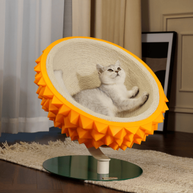 Durian Shape Cat Scratching Bed Cat House - Comfortable Sisal Rope Scratching Board With PVC Plastic Combination, 3 In 1 Cat Resting Bed - Suitable Fo