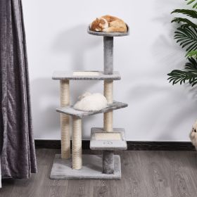 25" 4-Step Multi-Level Carpeted Cat Scratching Post Pet Stairs
