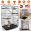 4 Tiers Cat Cage Rolling Metal Cat Playpen Enclosures Cat Kennel House Ferret Crate with 360ockable Wheels 3 Doors 3 Ladders Hammock