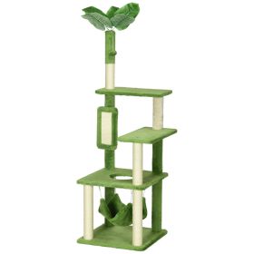 Cat Tree for Indoor Cats with Hammock, Cat Tower, Green