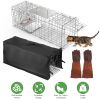 31x12x11” Folding Live Animal Trap Cage With Waterproof Cover And Gloves Humane Easy To Catch And Release Trap For Stray Cats Raccoons Squirrel Skunk