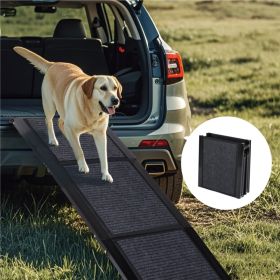 Dog Ramp For Car 65inchX17.2inch Large Folding Pet Stair Ramps For Truck, SUV, With Non-Slip Surface, Up To 250LBS, Outdoor Dog Car Ramp For Medium &