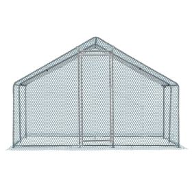 10 X 10 Ft Large Metal Chicken Coop, Walk-in Poultry Cage Chicken Hen Run House With Waterproof Cover, Rabbits Cats Dogs Farm Pen For Outdoor Back-yar