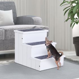 3 Step Carpeted Non Slip Pet Stairs Ramp for Cats and Small Dogs