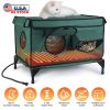 Waterproof Heated Cat Houseõtdoor Weatherproof Insulated Kitty Shelter Feral Cat Heating Bed with Heating Pad Anti-Chew Cord 2 Doors 3 Windows for I