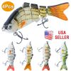 4Pcs 10cm/20g Bass Fishing Lure 6 Segment Multi Jointed Lifelike Fish Lures Sinking Wobbler Swim Bait For Freshwater Saltwater Fishing