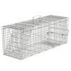 Humane Cat Trap Cage Catch Release Live Animal Rodent Cage Collapsible Galvanized Wire for Raccoons Beavers Groundhogs Foxes Armadillos