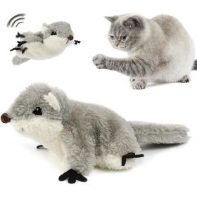 PROKEl Pet Toys, Cat Catnip Toys FlappingSquirrel, Rechargeable Touch Activated KittenToys, Lifelike Interactive Cats Toy Indoor, CatKicker Plush Toys