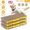 3Pcs Cat Scratcher Pads Scratcher Cardboard Straight Shaped Reversible Cat Scratching Pad w/ Catnip