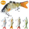 4Pcs 10cm/20g Bass Fishing Lure 6 Segment Multi Jointed Lifelike Fish Lures Sinking Wobbler Swim Bait For Freshwater Saltwater Fishing