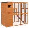 PawHut Outdoor Cat House Catio Wooden Feral Cat Shelter with Door Weather-Resistant Asphalt Roof 77 L Natural