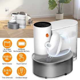 Smart Pet Water Fountain Automatic Cat Water Dispenser 3L/101OZ Cordless Rechargeable Dog Water Fountain Self-Refill with 3 Adjustable Volume 3 Time I