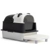 Stainless Steel Cat Litter Box with Panda Design, Extra Large Litter Box with Lid for Big Cats