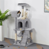 51'' Multilevel Cat Tree with Condo, Light Gray