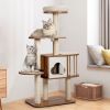 46 Inch Wooden Cat Activity Tree with Platform and Cushions