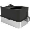 Extra Large Stainless Steel Litter Box, Enclosed Cat Litter Box with Scoop, Top Entrance, Non-slip Pads, Black