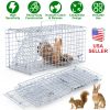 2Pcs 18x8x10In Humane Single Door Live Animal Trap Collapsible Galvanized Iron Animal Cage Catch And Release for Small Squirrel Raccoon Feral Cat Weas
