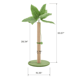 Cat Scratching Post, 33 Cat Scratcher Tall Scratching Posts With Dangling Ball For Indoor Cats