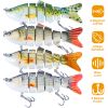 4Pcs 10cm/20g Bass Fishing Lure 6 Segment Multi Jointed Lifelike Fish Lures Sinking Wobbler Swim Bait For Freshwater Saltwater Fishing