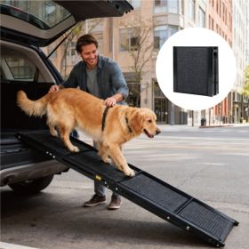 Dog Ramp For Car 71inch Long & 19.3inch Wide Portable Dog Ramps For Large Dogs With Non-Slip Rug Surface Dog Car Ramp For SUV Car & Truck, Folding Dog