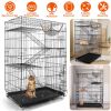 4 Tiers Cat Cage Rolling Metal Cat Playpen Enclosures Cat Kennel House Ferret Crate with 360ockable Wheels 3 Doors 3 Ladders Hammock