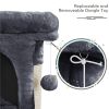 2-Level Cat Tree Condo Tower with Plush Perch;  Dark Gray