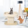 Modern Cat Tree Tower with Large Plush Perch and Sisal Scratching Plate