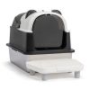 Stainless Steel Cat Litter Box with Panda Design, Extra Large Litter Box with Lid for Big Cats
