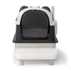 Stainless Steel Cat Litter Box with Panda Design, Extra Large Litter Box with Lid for Big Cats