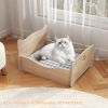 1PC Elevated Pet Bed Frame with Rails and Cute Headboards