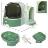 Cat Litter Box Easy to Clean Open with Scoop, Green