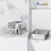 Stainless Steel Litter Box with Metal Scoop & Scoop Holder, High Sided, Anti-Urine Leakage, Non-Sticky