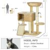 PawHut Cat Tree Tower for Indoor Cats with Scratching Posts Condo Beige