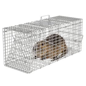 Humane Cat Trap Cage Catch Release Live Animal Rodent Cage Collapsible Galvanized Wire for Raccoons Beavers Groundhogs Foxes Armadillos