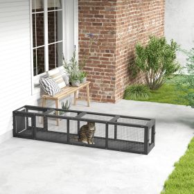 Cat Run with Weather Protection (Option: Dark Gray-2035x435x125 mm)