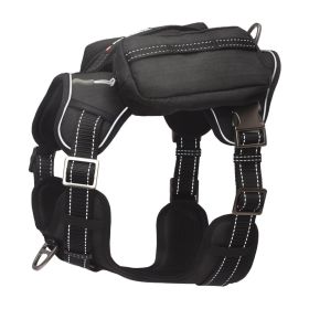 PETMARVEL High-Perfomance Tactical Dog Harness With Backpack, No Pull Front Clip & Metal Buckles (Option: Black-Small)