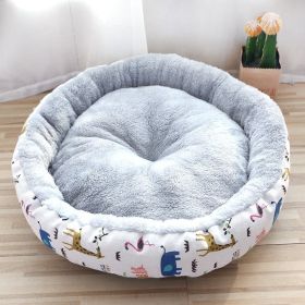 Dog And Cat Litter Padded With Round Cotton (Option: Beige-S)