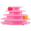 Cat Track Tower Toys 4-Layer Ball Track Interactive Cat Toys Electric Rotate Butterfly Birds