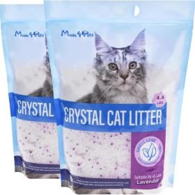 Crystal Cat Litter For Pets, No Caking, Odor Control, Light Weight, Low Dust, Easy To Use (Option: Lavender-2Pack)