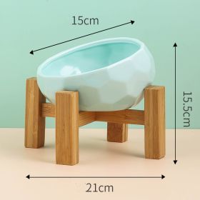 Pet Supplies Bowl Ceramic Cat Bowl Dog Bowl Oblique Mouth (Color: light greenset)