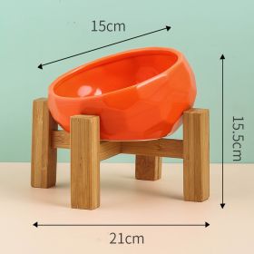 Pet Supplies Bowl Ceramic Cat Bowl Dog Bowl Oblique Mouth (Color: redset)