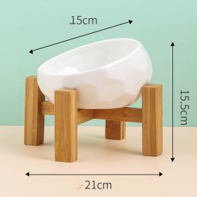 Pet Supplies Bowl Ceramic Cat Bowl Dog Bowl Oblique Mouth (Color: whiteset)