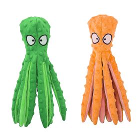 2Pcs Squeaky Dog Toys No Stuffing Crinkle Plush Octopus Dog Teething Toy Interactive Dog Toy Dog Training Toy For Puppy Small Medium Large Dog (Option: DogToyGreenOrangeGPCT4754)