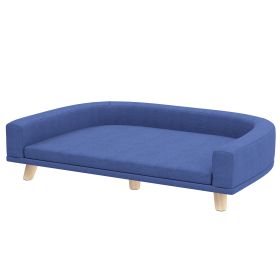 Dog Sofa Couch Bed With Washable Cushion For Large Dogs, Cats (Color: Blue)