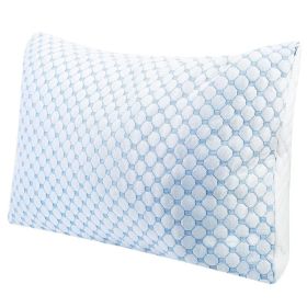 Cooling Memory Foam Pillow Ventilated Soft Bed Pillow With Cooling Gel Infused Memory Foam Heat Reducing Cooling Fiber Breathable Machine Washabl (Option: King1Pc)